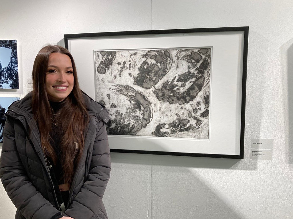 Nicole Szymanski with her Best in Show piece: Eroded Ocean